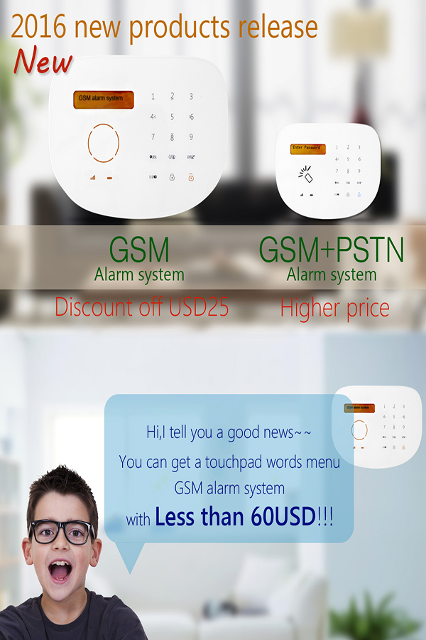 GS-S2G RFID GSM alarm system with Android+IOS APP.