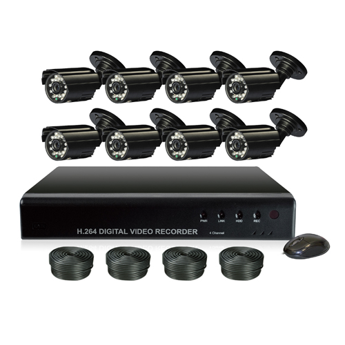 500GB 8ch DVR Recorder Kit and 8 IR Security Cameras GS7608EC-N
