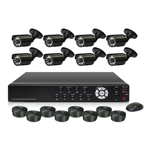 500GB 8ch DVR Recorder Kit and 8 IR Security Cameras GS7608AC-N