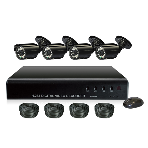 500GB 4ch DVR Recorder Kit and 4 IR Security Cameras GS7604AD-N