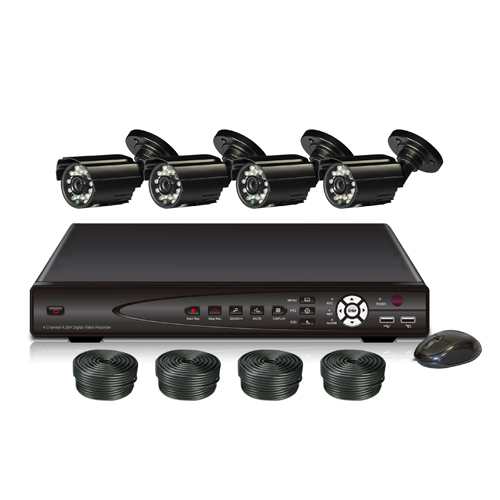 500GB 4ch DVR Recorder Kit and 4 IR Security Cameras GS7004AD-N
